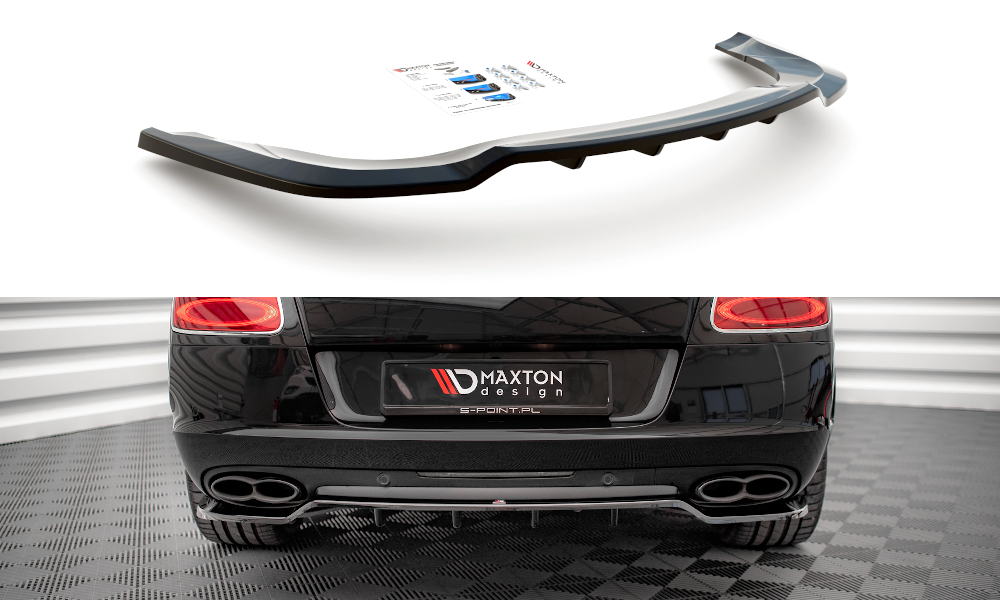 Mittlerer Diffusor Heck Ansatz DTM Look für Bentley Continental GT V8 S Mk2 schwarz matt