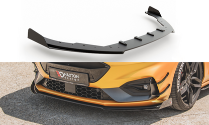 Robuste Racing Front Ansatz für passend +Flaps für Ford Focus ST / ST-Line Mk4 schwarz Hochglanz