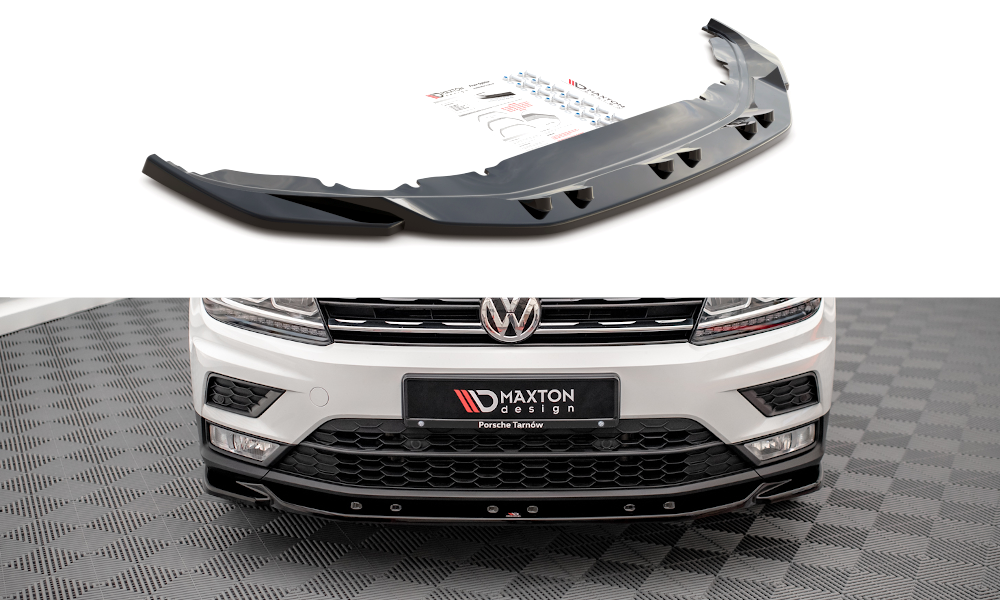Front Ansatz für Volkswagen Tiguan Mk2 schwarz Hochglanz