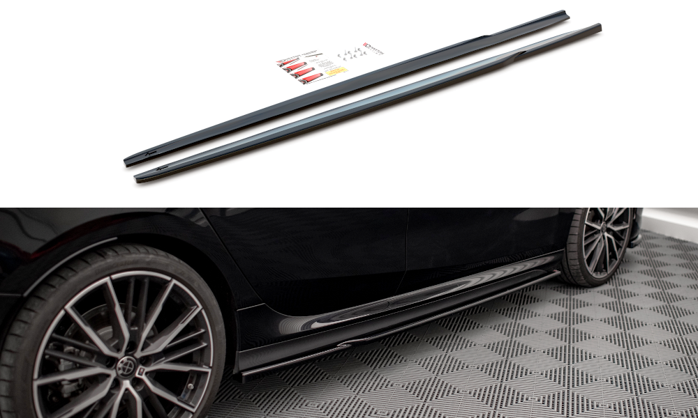Seitenschweller Ansatz für V.1 für BMW 2 Gran Coupe M-Paket / M235i F44 schwarz matt