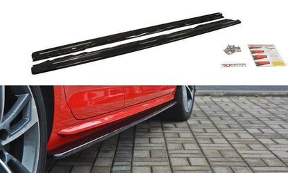 Seitenschweller Ansatz für Audi S4 / A4 S-Line B9 schwarz Hochglanz