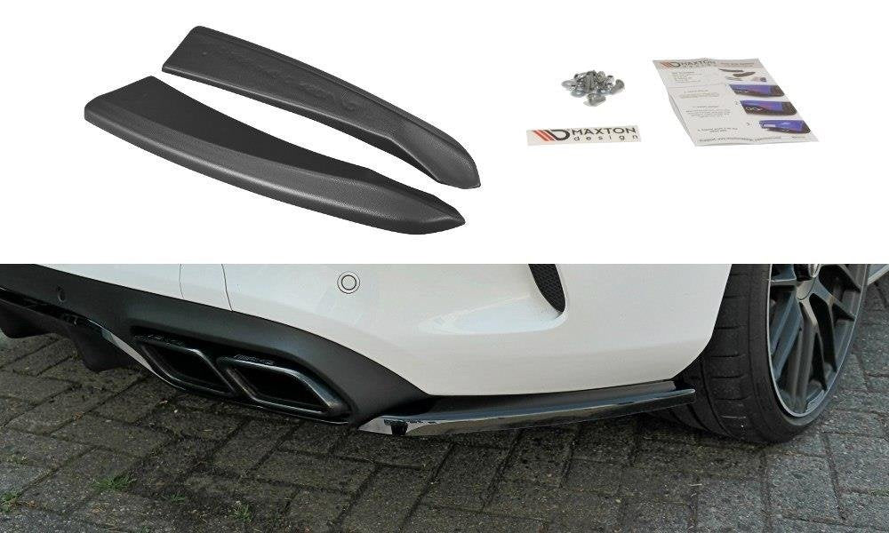 Heck Ansatz Flaps Diffusor für Mercedes C-Klasse C205 63 AMG Coupe Carbon Look