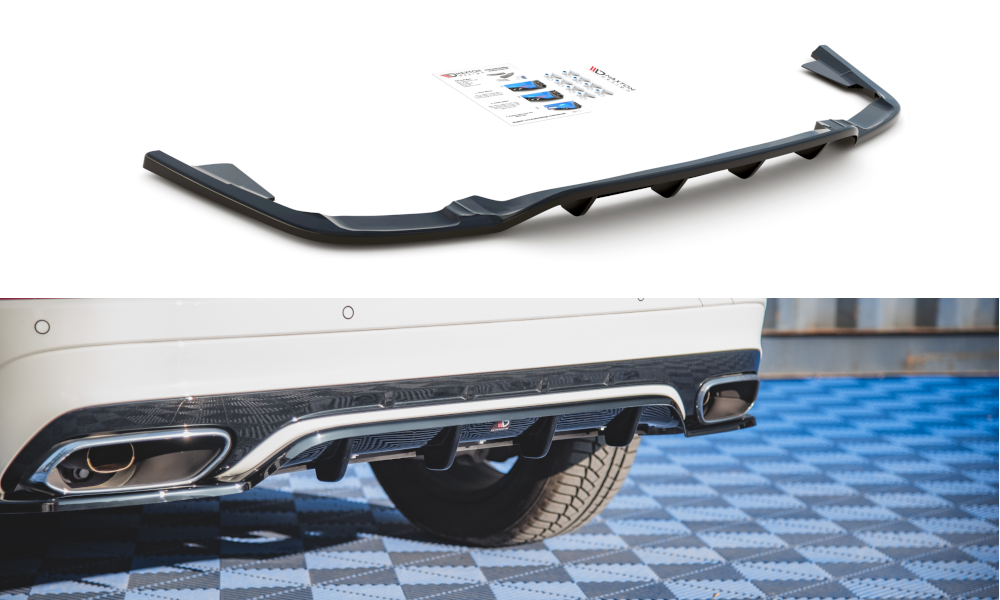 Mittlerer Diffusor Heck Ansatz DTM Look für Volvo XC60 Mk2 R-Design Carbon Look
