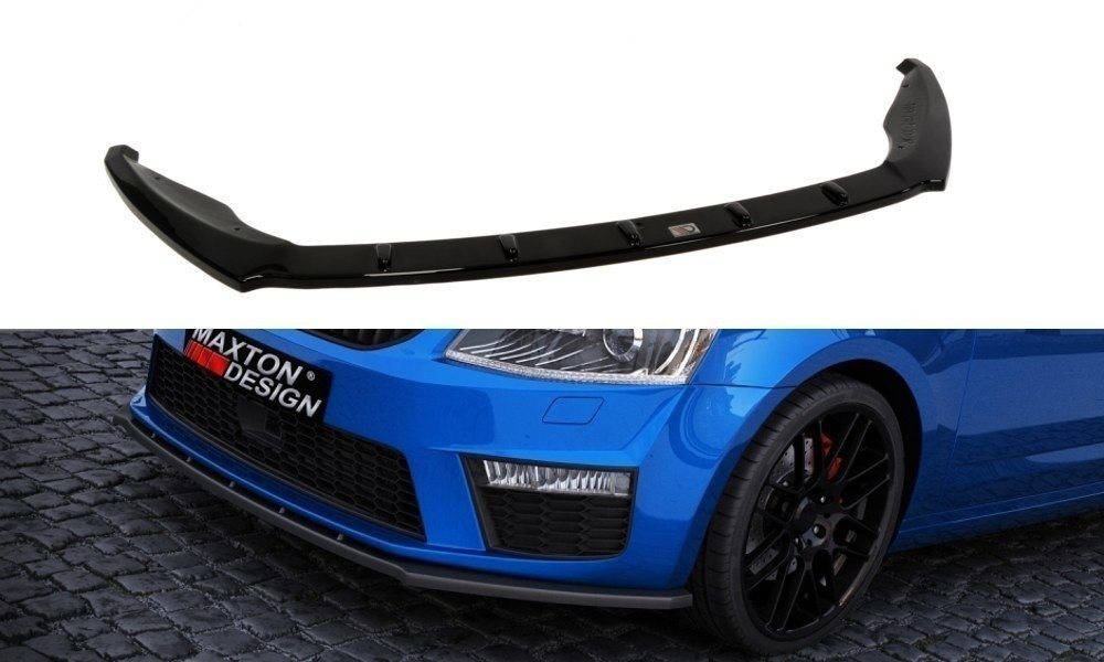 Front Ansatz V.1 für Skoda Octavia RS Mk3 schwarz Hochglanz