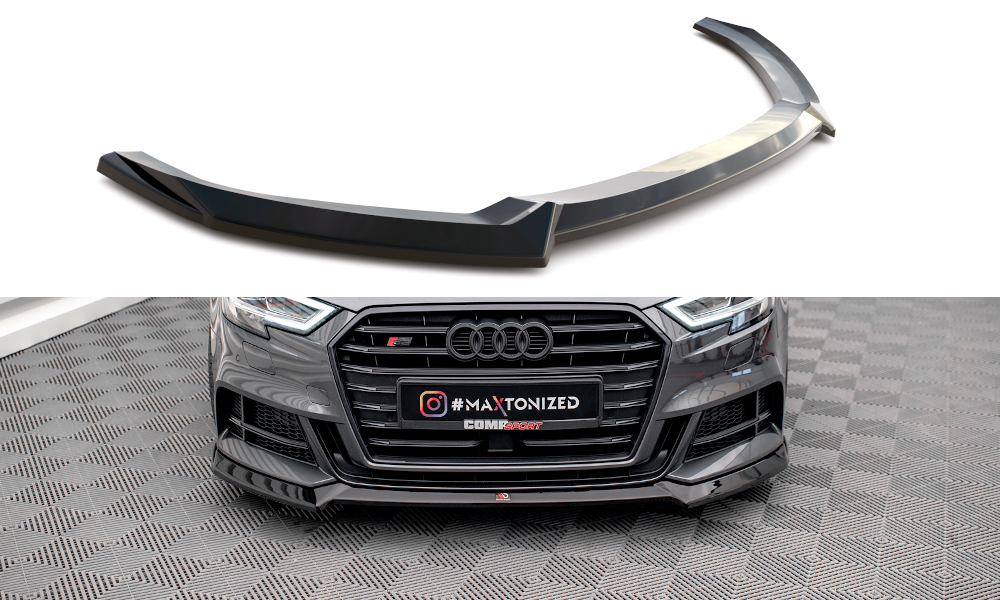Front Ansatz V.3 für Audi S3 Sportback 8V Facelift schwarz Hochglanz