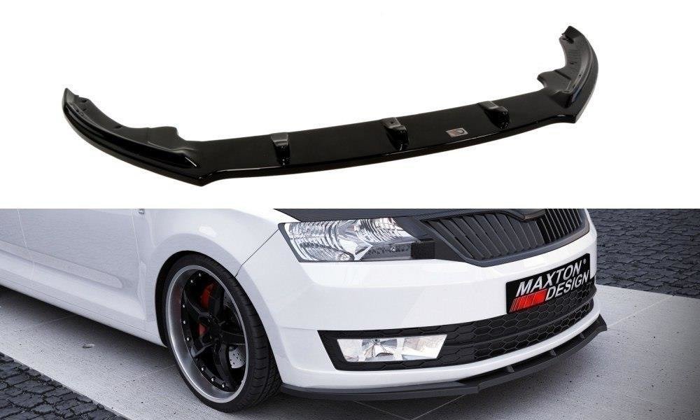 Front Ansatz V.1 für Skoda Rapid schwarz Hochglanz