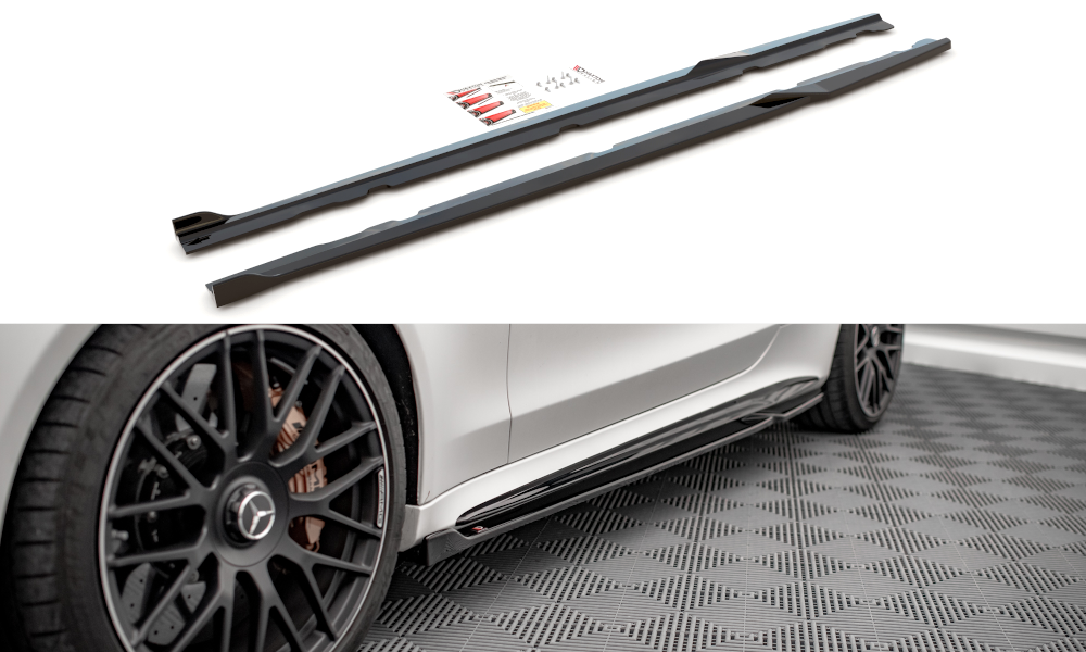 Seitenschweller Ansatz für V.2 für Mercedes-AMG C 63 AMG Coupe C205 Facelift Carbon Look