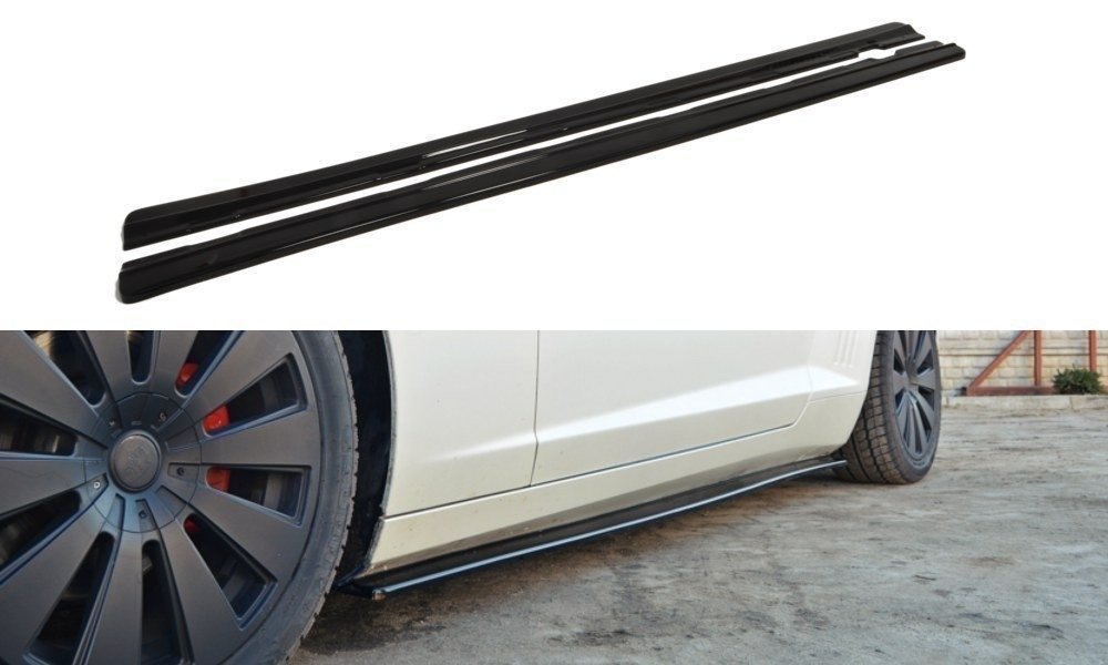 Seitenschweller Ansatz für CHEVROLET CAMARO V SS - US, EU VERSION (vor Facelift) schwarz Hochglanz