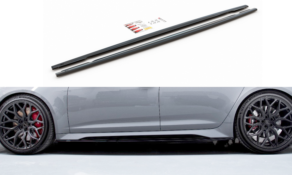 Seitenschweller Ansatz für V.2 für Audi RS6 C8 / RS7 C8 schwarz matt