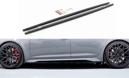 Seitenschweller Ansatz für V.2 für Audi RS6 C8 / RS7 C8 schwarz Hochglanz