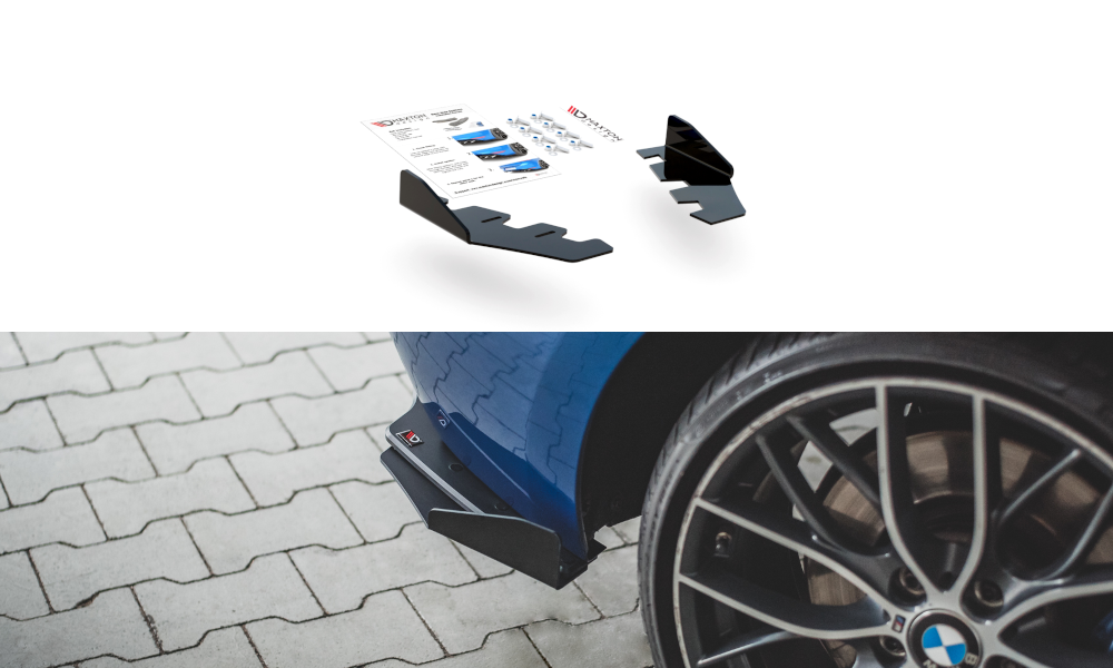 Hintere Seiten Flaps für BMW M135i F20 schwarz Hochglanz