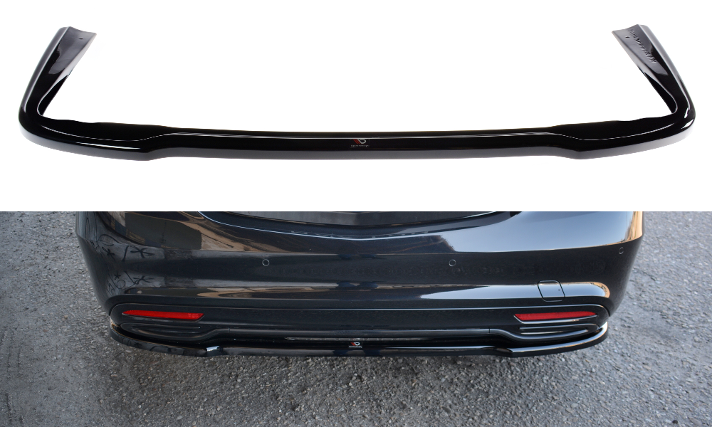 Mittlerer Diffusor Heck Ansatz für Mercedes S-KLASSE AMG-LINE W222 Carbon Look