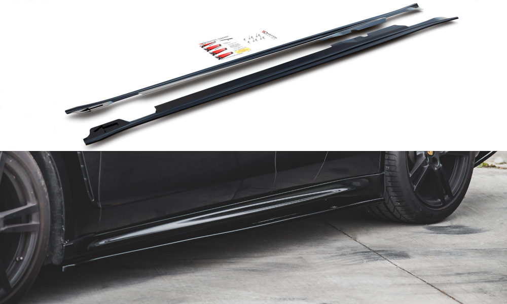 Seitenschweller Ansatz für V.2 für Porsche Panamera Turbo 970 Facelift schwarz matt