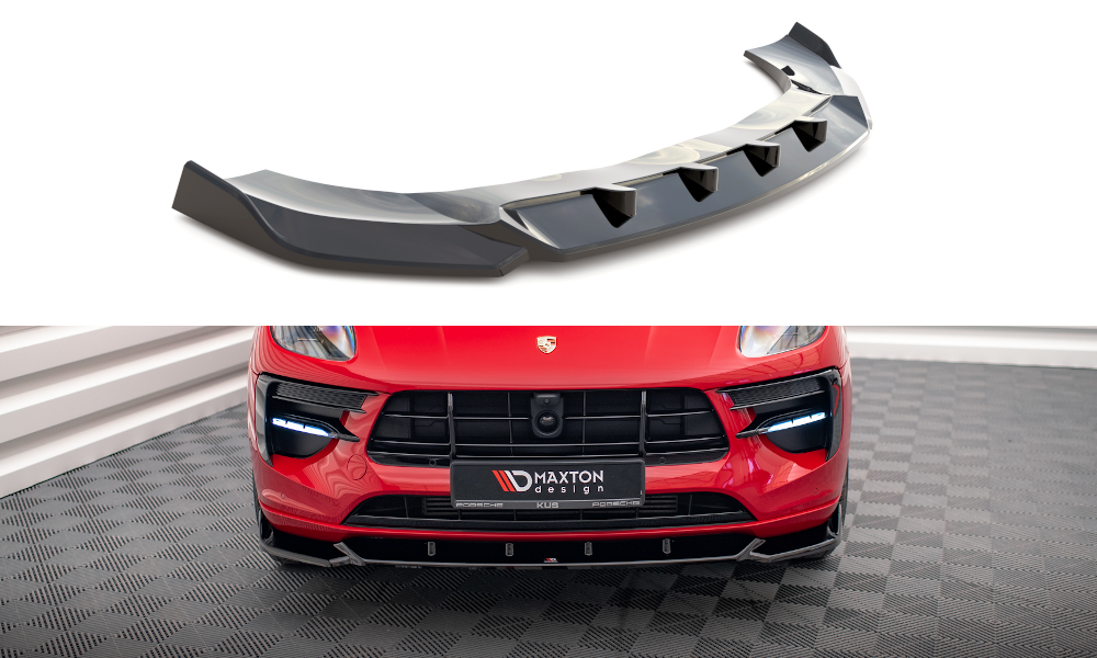 Front Ansatz V.1 für Porsche Macan Mk1 Facelift schwarz Hochglanz