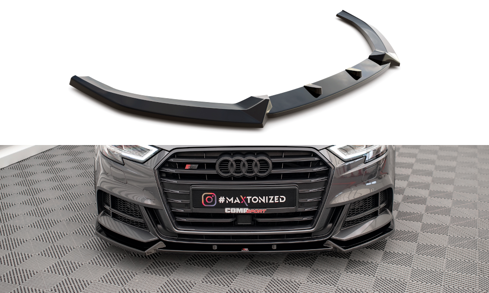 Front Ansatz V.1 für Audi S3 Sportback 8V Facelift schwarz matt