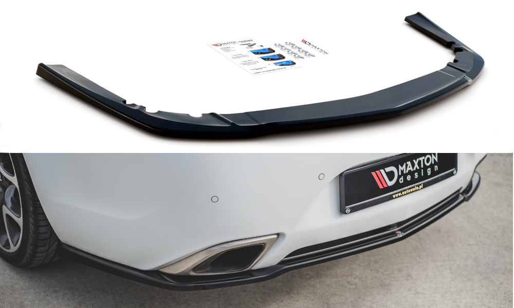 Mittlerer Diffusor Heck Ansatz für Opel Insignia Mk. 1 OPC Facelift schwarz matt