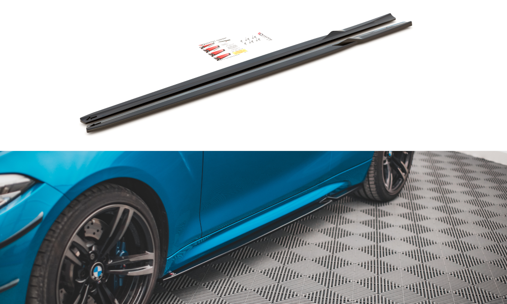 Seitenschweller Ansatz für V.2 für BMW M2 F87 schwarz matt