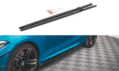 Seitenschweller Ansatz für V.2 für BMW M2 F87 schwarz Hochglanz