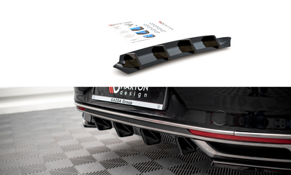 Diffusor Heck Ansatz für Volkswagen Passat B8 Facelift schwarz Hochglanz