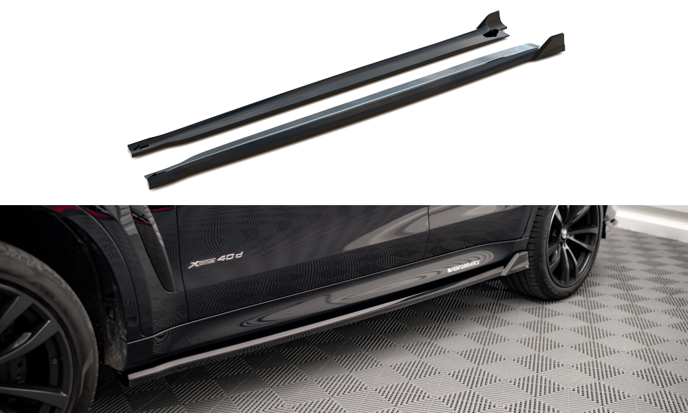 Seitenschweller Ansatz für V.2 für BMW X6 M-Paket F16 schwarz matt