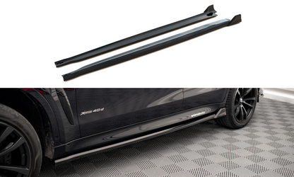 Seitenschweller Ansatz für V.2 für BMW X6 M-Paket F16 schwarz matt