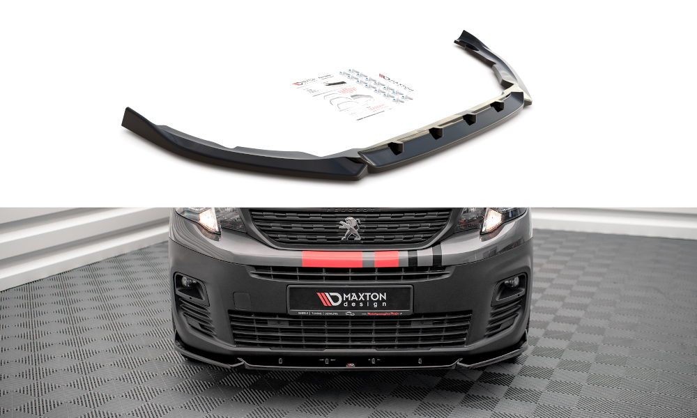 Front Ansatz für Peugeot Partner Mk3 schwarz Hochglanz