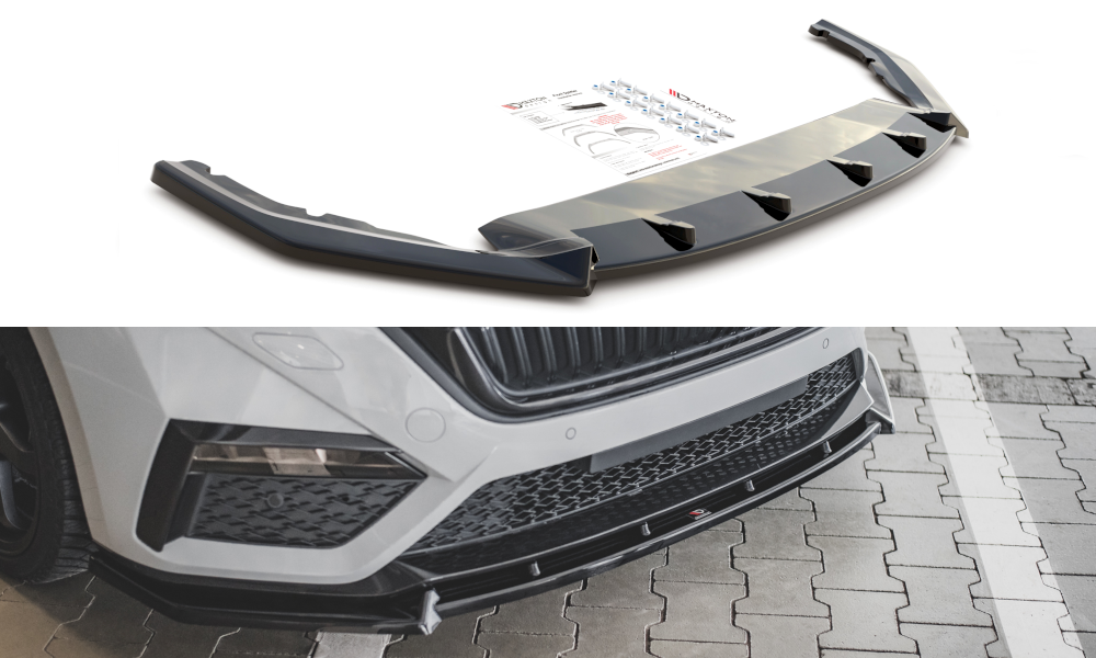 Front Ansatz V.1 für Skoda Octavia RS Mk4 schwarz matt