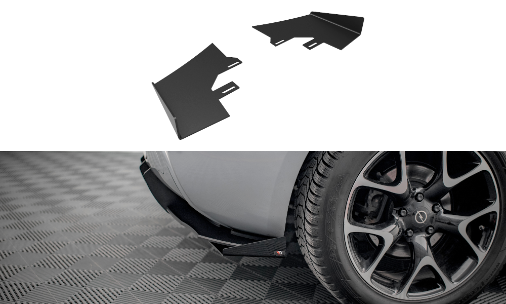 Hintere Seiten Flaps für Opel Astra GTC OPC-Line J schwarz Hochglanz