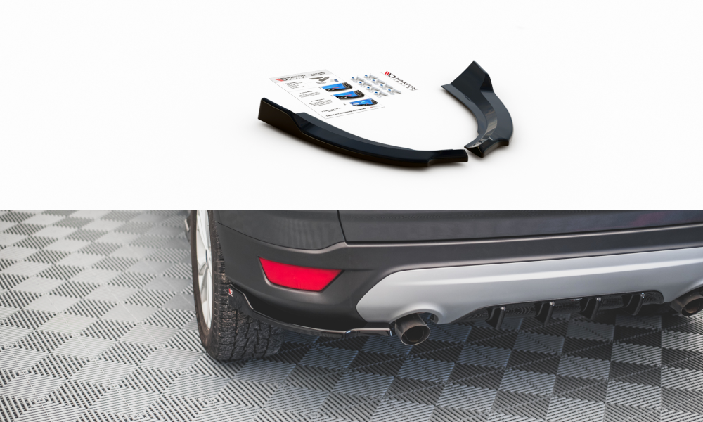 Heck Ansatz Flaps Diffusor für Ford Escape Mk3 schwarz Hochglanz