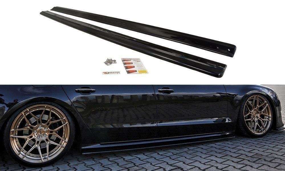 Seitenschweller Ansatz für Audi S8 D4 FL Carbon Look