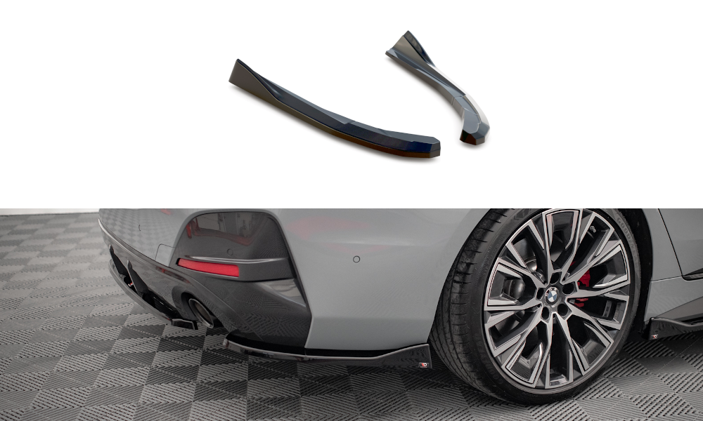 Heck Ansatz Flaps Diffusor V.2 für BMW 4er Gran Coupe M-Paket G26 Carbon Look