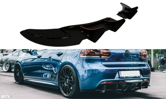 Heck Ansatz Flaps Diffusor für VW GOLF 6 R (CNC) schwarz Hochglanz