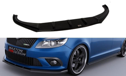 Front Ansatz für SKODA FABIA MK2 RS schwarz Hochglanz