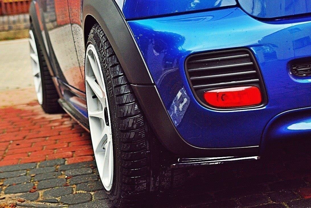 Heck Ansatz Flaps Diffusor für MINI COOPER R56 JCW schwarz matt