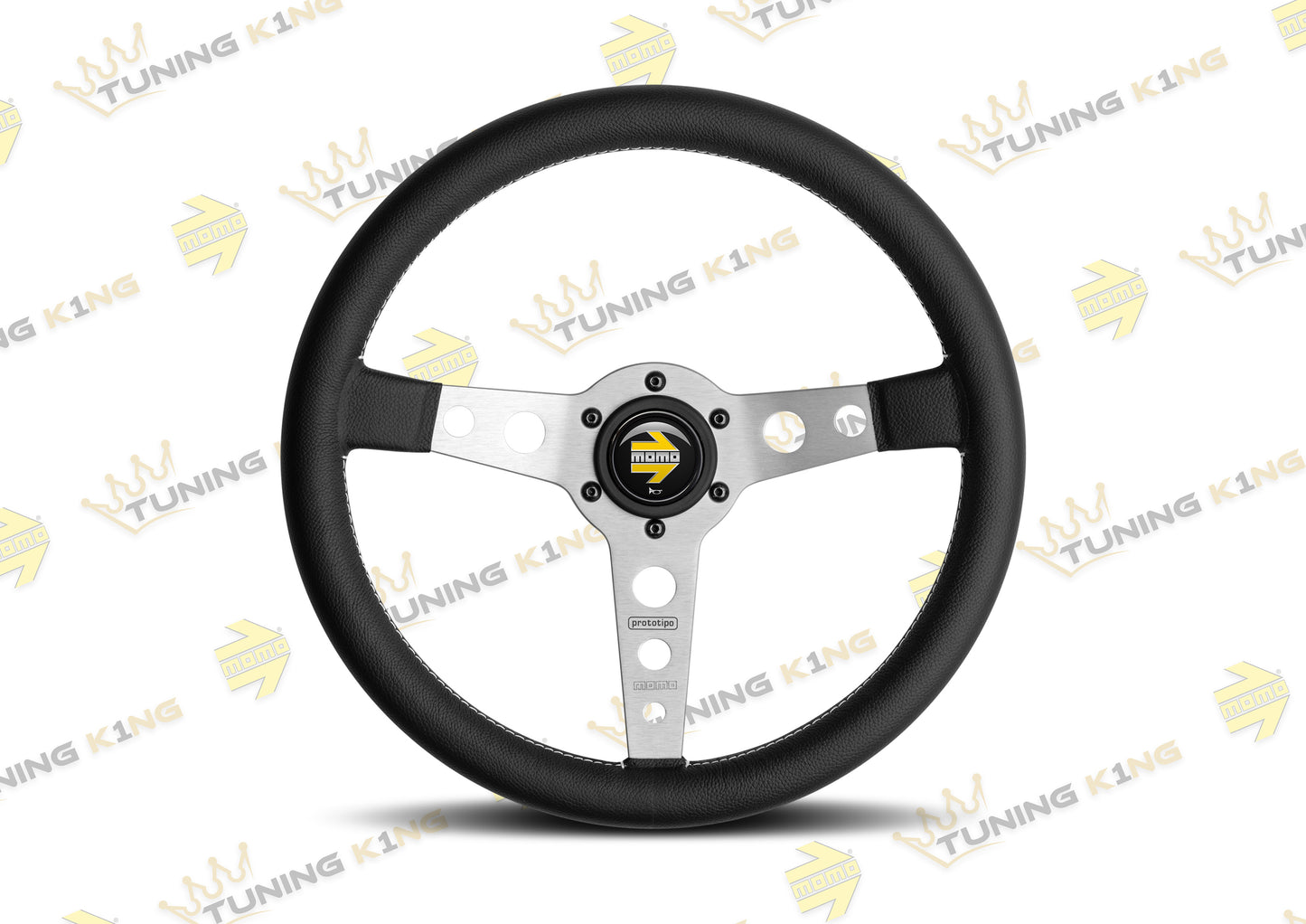 MOMO Lenkrad Prototipo 350mm Silber Glattleder