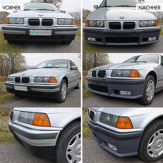 Stoßstange SPORT+*ABE*+GT Lippe+ Nebel Chrom passt für BMW E36 M3 M alle Modelle