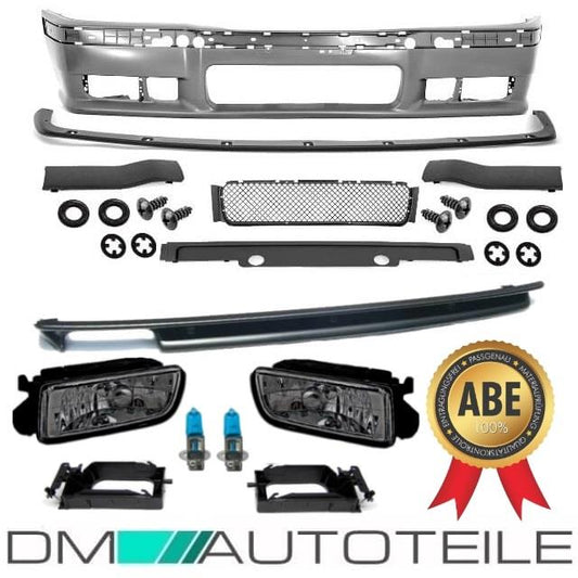 Bodykit Stoßstange + Diffusor + Nebel Black passt für BMW E36 Serie nicht M3 M