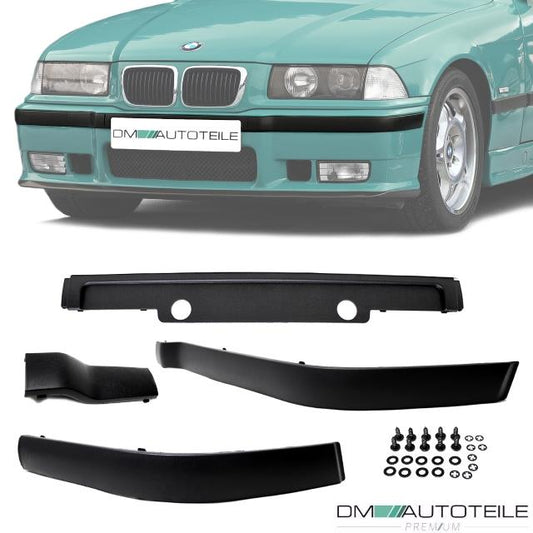 SET Stoßstangen Leisten 4tlg.vorne passt f. BMW E36 M3 M-Paket Modelle+Schrauben
