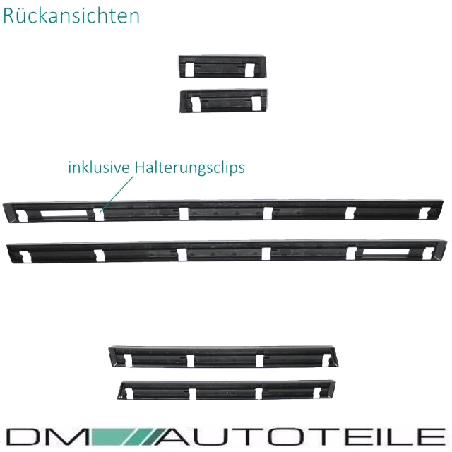 Türleisten SET Schwarz Zierleisten passt für BMW E36 Limousine Touring Serie & M-Paket