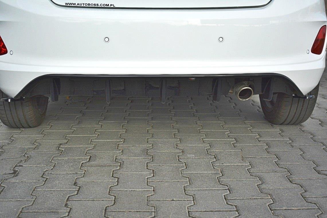 Diffusor Heck Ansatz für Ford Fiesta Mk8 ST-Line schwarz Hochglanz