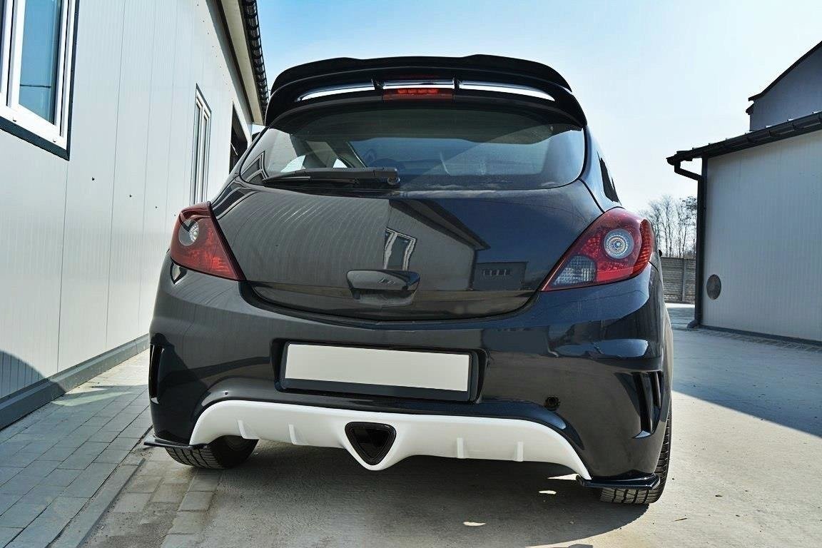 Heck Ansatz Flaps Diffusor für OPEL CORSA D OPC / VXR schwarz matt