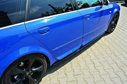 Seitenschweller Ansatz für Audi S4 / A4 / A4 S-Line B6 / B7  schwarz Hochglanz