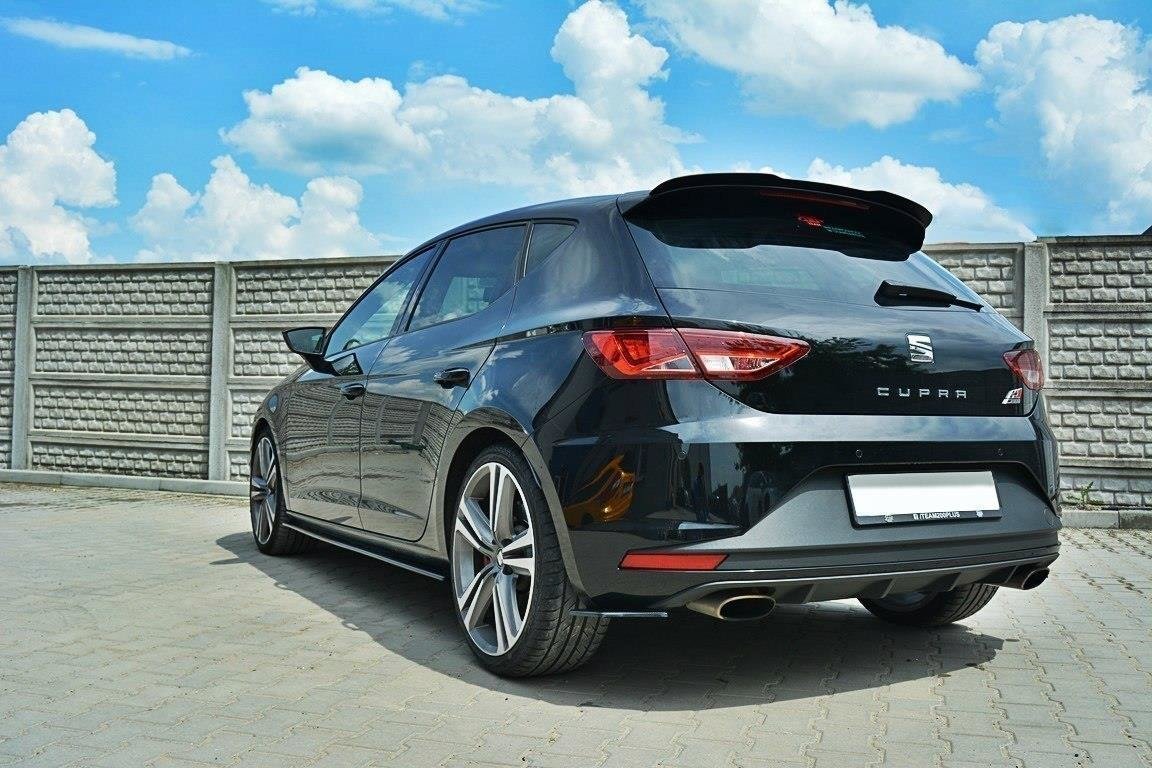 Heck Ansatz Flaps Diffusor für SEAT LEON III CUPRA / FR Carbon Look