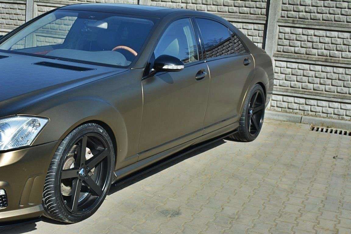 Seitenschweller Ansatz für MERCEDES S-KLASSE W221 AMG LWB Carbon Look