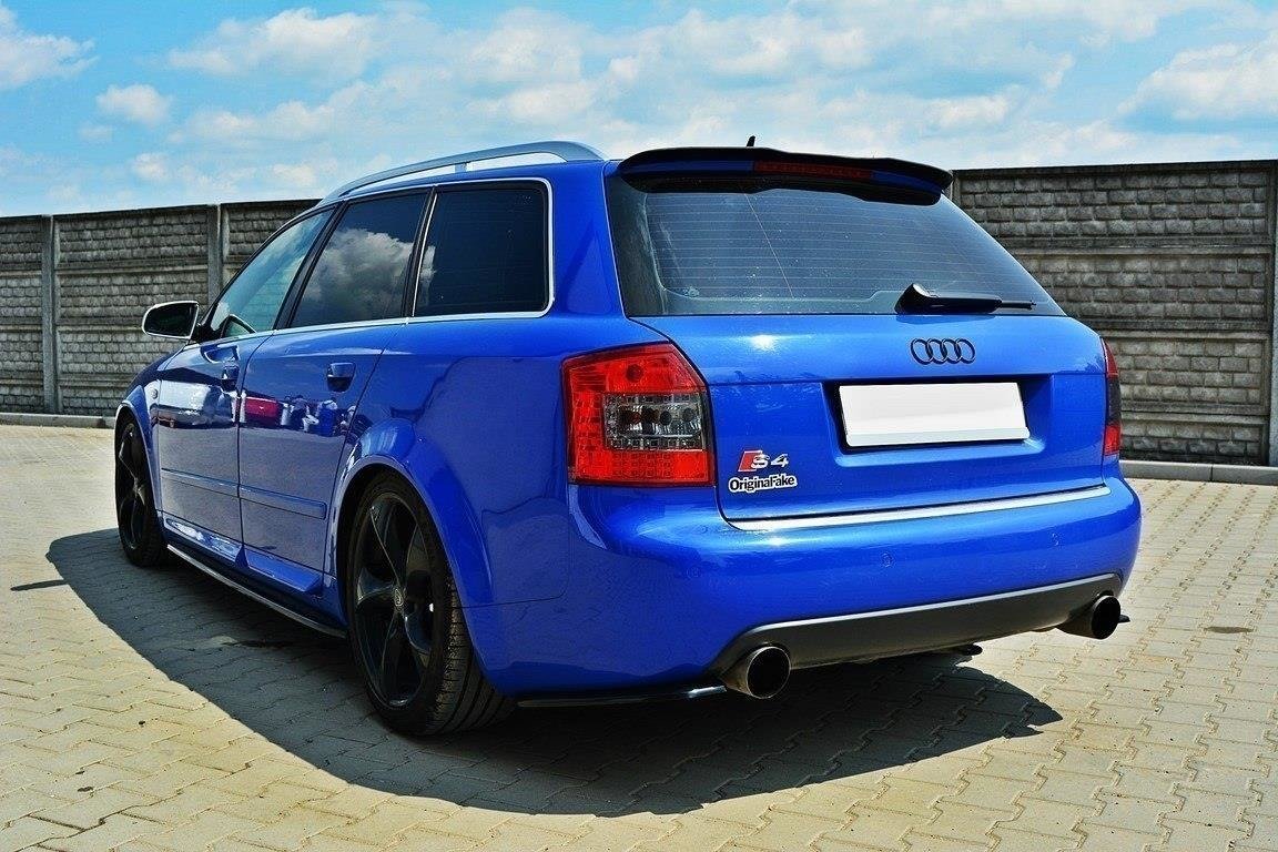 Heck Ansatz Flaps Diffusor für AUDI S4 B6 Avant Carbon Look