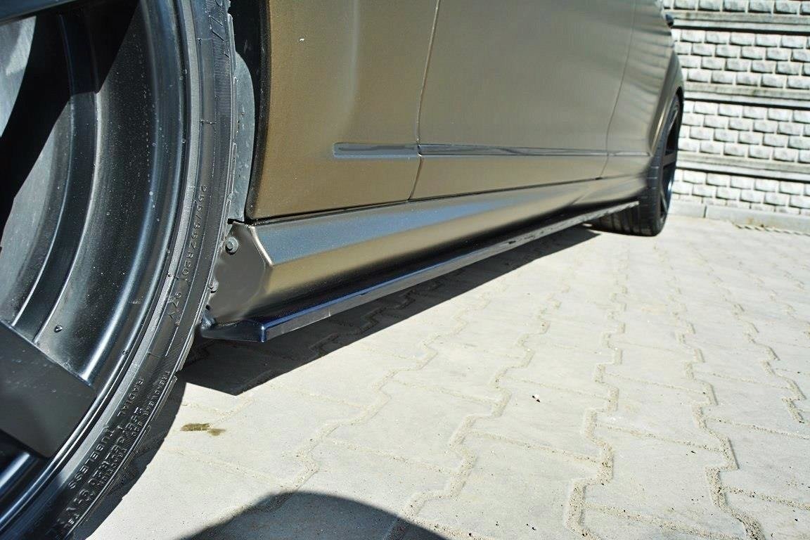 Seitenschweller Ansatz für MERCEDES S-KLASSE W221 AMG LWB schwarz matt
