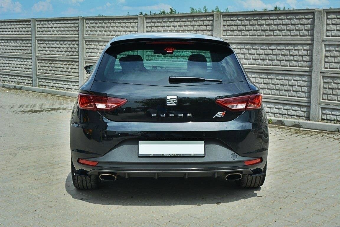 Heck Ansatz Flaps Diffusor für SEAT LEON III CUPRA / FR Carbon Look