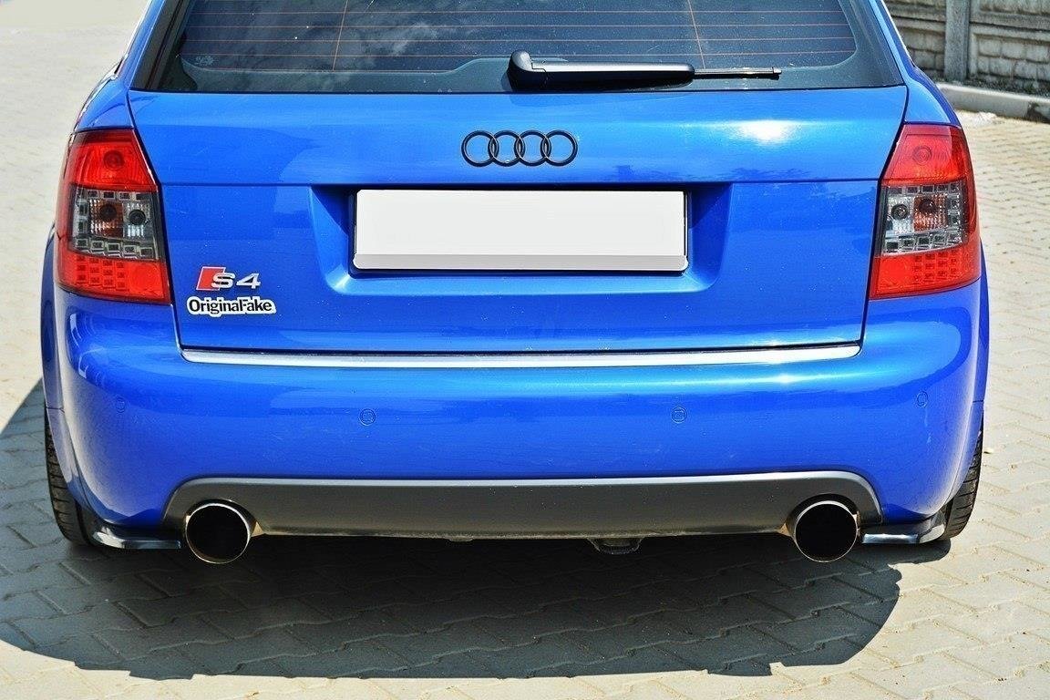 Heck Ansatz Flaps Diffusor für AUDI S4 B6 Avant schwarz matt