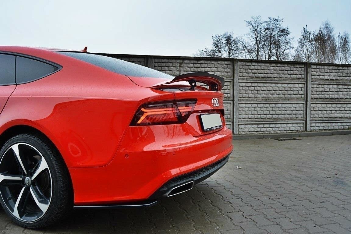 Heck Ansatz Flaps Diffusor für AUDI A7 S-LINE (FACELIFT) Carbon Look