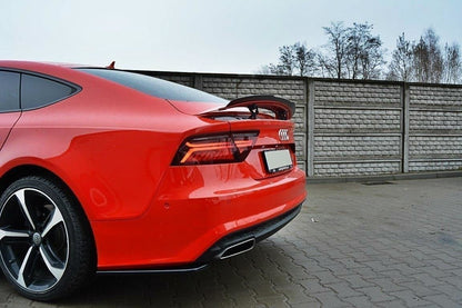 Heck Ansatz Flaps Diffusor für Audi A7 S-Line C7 FL schwarz matt